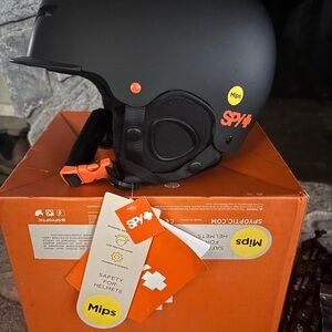 SPY OPTICS Matte Black Helmet with Bright Orange MIPS